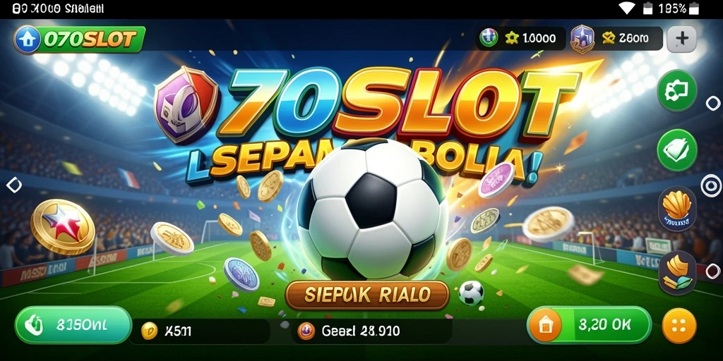 Tampilan gameplay seru dari 070SLOT yang bertema sepak bola.