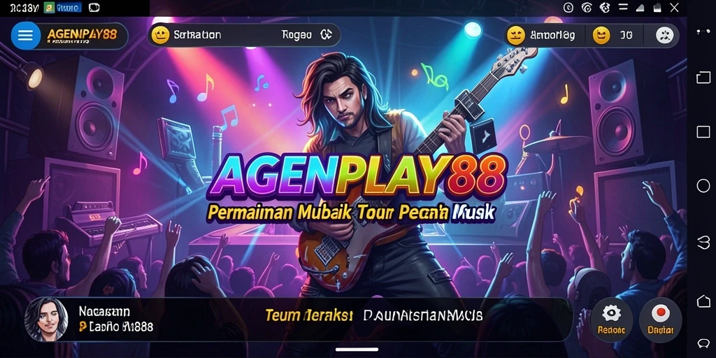 Screenshot AGENPLAY88 menampilkan gameplay seru dengan berbagai pilihan musik.