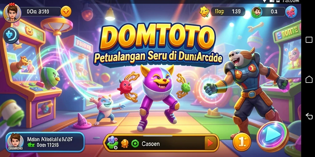 Tangkapan layar menampilkan aksi seru dalam gameplay Arcade DOMTOTO.