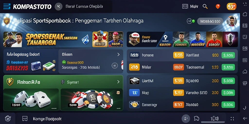 Tampilan screenshot <strong>KOMPASTOTO</strong> yang menunjukkan gameplay Sportsbook yang seru.