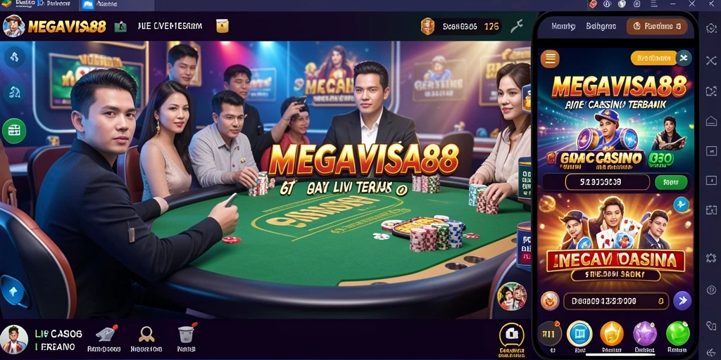 Tampilan gameplay seru dengan dealer langsung di MEGAVISA88.