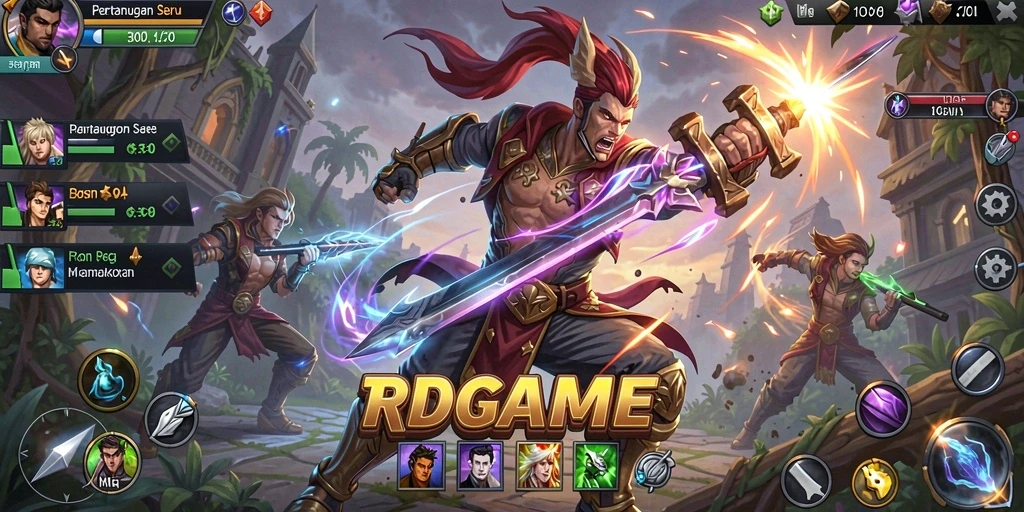 Tangkapan layar menampilkan aksi pertarungan epik di RPGAME.