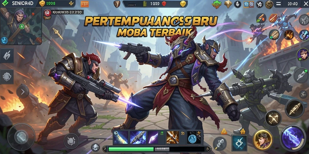 Tampilan pertarungan intens di SENIOR4D dengan karakter bertarung.