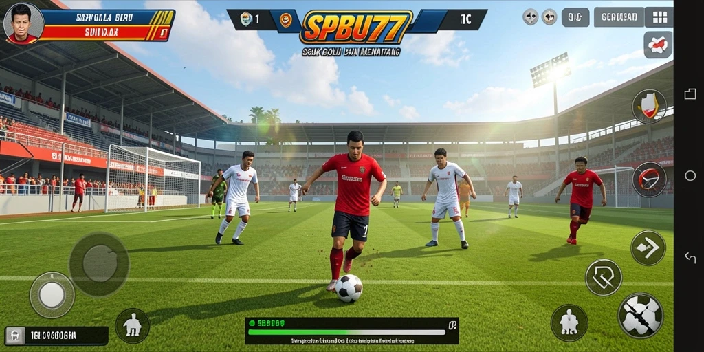 Tampilan menarik gameplay SPBU77 saat pertandingan sepak bola.