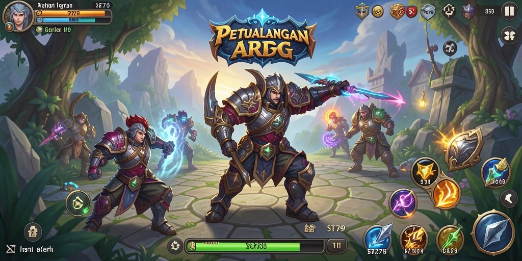 Tampilan gameplay ST789 yang mendebarkan di dunia ARPG.