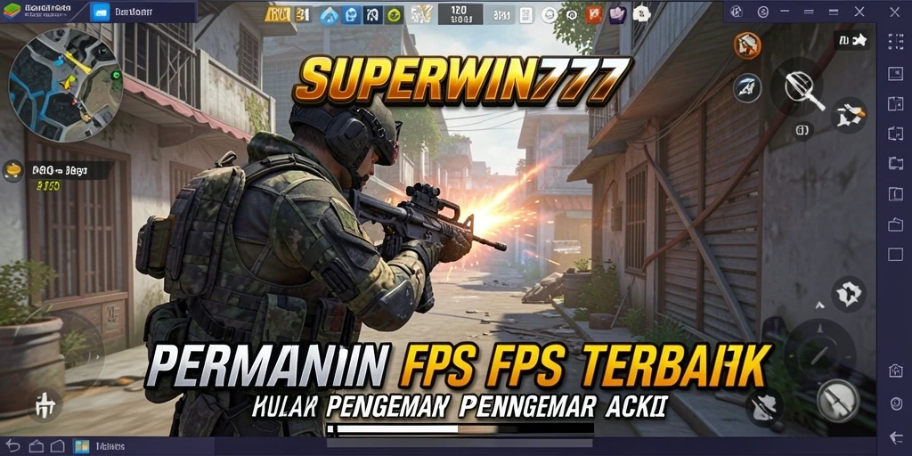 Screenshot gameplay SUPERWIN777 menunjukkan aksi tembak-menembak yang mendebarkan.