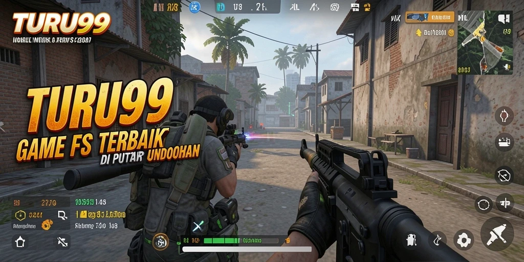 Gameplay dinamis dari TURU99 dengan aksi tembak-menembak yang seru.