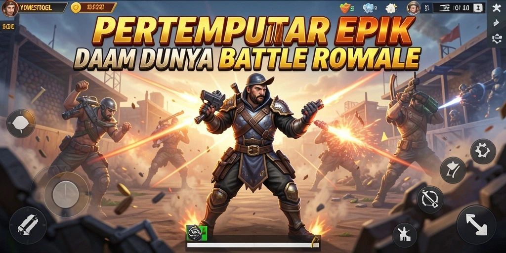 Tangkapan layar dari gameplay intens YOWESTOGEL Battle Royale.